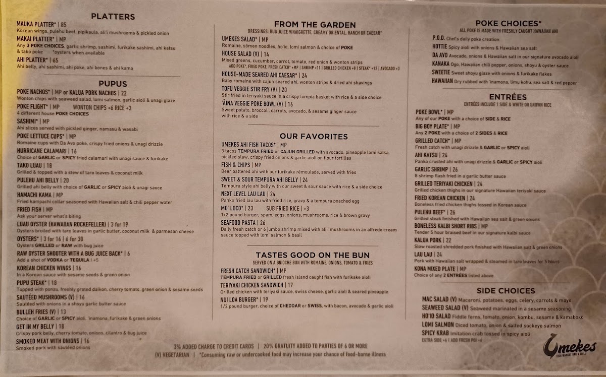 Umekes Fish Market Bar & Grill Menu - Image 3